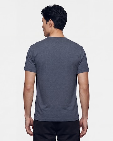 Short Sleeve Grandad T-Shirt Long Length- Denim Marl