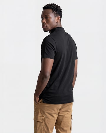 Pure Cotton Jersey Polo Long Length- Black