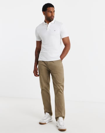 Tommy Hilfiger Short Sleeve Liquid Cotton Tipped Polo - White