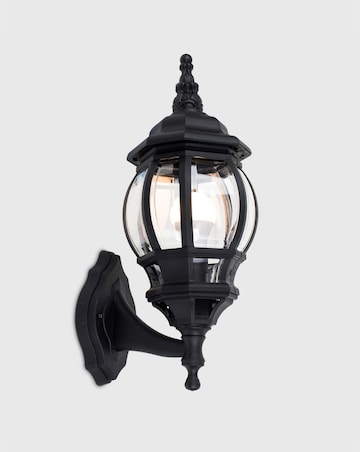 ValueLights Windsor Black Outdoor Security Lantern Wall Light - Bulb Included