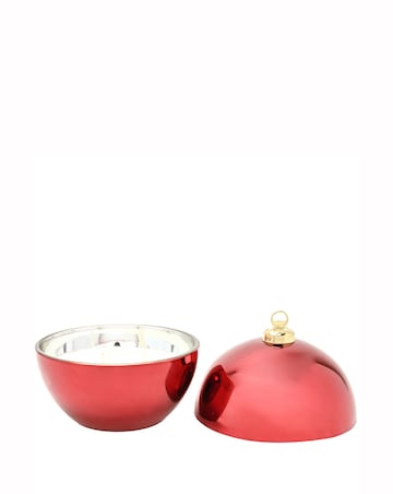 Mercury Red Glass Bauble Candle - Cinnamon Apple