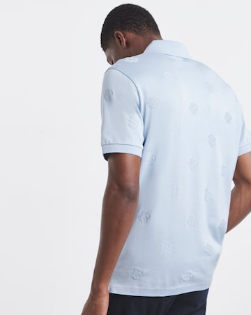 BOSS Short Sleeve Embossed Logo Polo - Light Blue