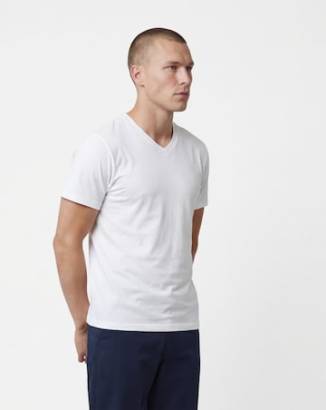 White V-Neck T-shirt Long
