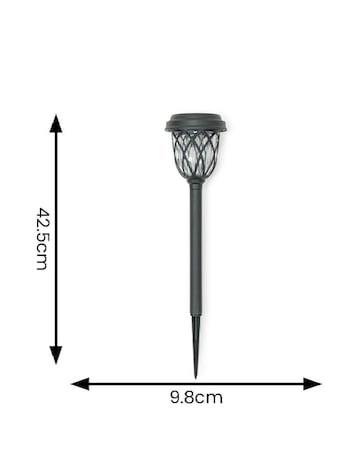 ValueLights Pack of 6 - Solar Powered Black Diamond Spike Lights Solar Light