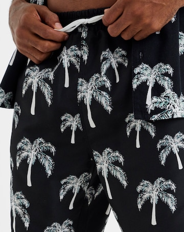 Mono Palm Print Co-Ord Swim Shorts