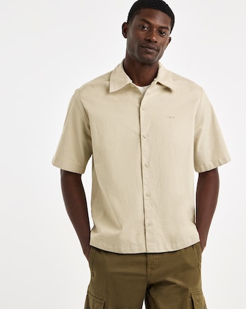 BOSS Short Sleeve Resort Shirt - Light Beige