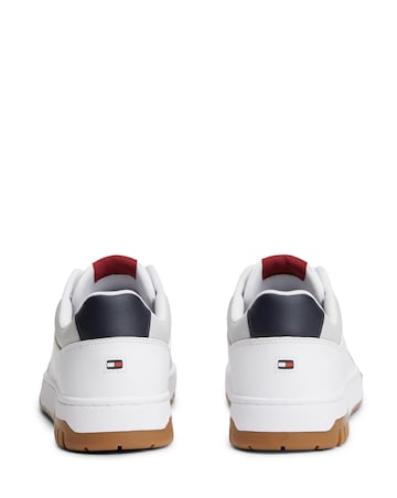 Tommy Hilfiger Basket Leather Trainers - White/Red/Blue