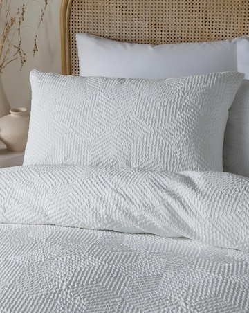 Serene Embossed Geo Duvet Cover Set