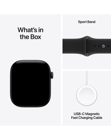 Apple Watch Series 12 GPS 46mm - Black Aluminium/Black Sport Band - S/M