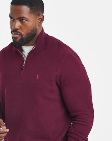 Polo Ralph Lauren 1/2 Zip Cotton Jumper - Wine Heather