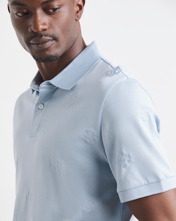 BOSS Short Sleeve Embossed Logo Polo - Light Blue