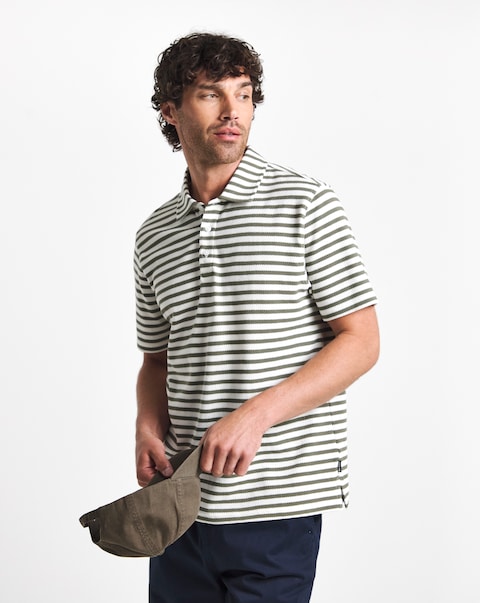 Barbour Farlam Short Sleeve Striped Polo Shirt - White