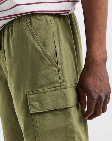 Linen Blend Elasticated Cargo Short