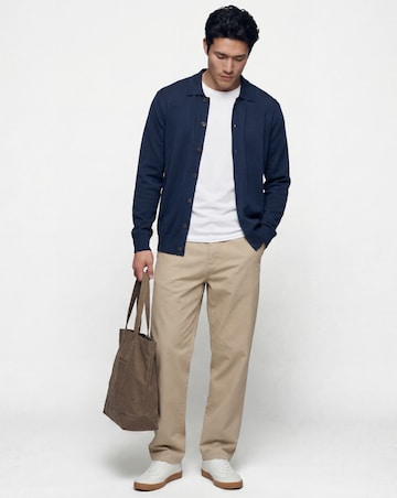 Navy Soft Touch Collared Cardigan