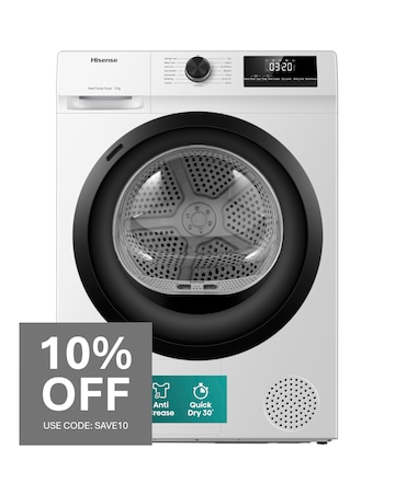 Hisense DH1Q902BW2 1 Series 9kg Heat Pump Dryer White