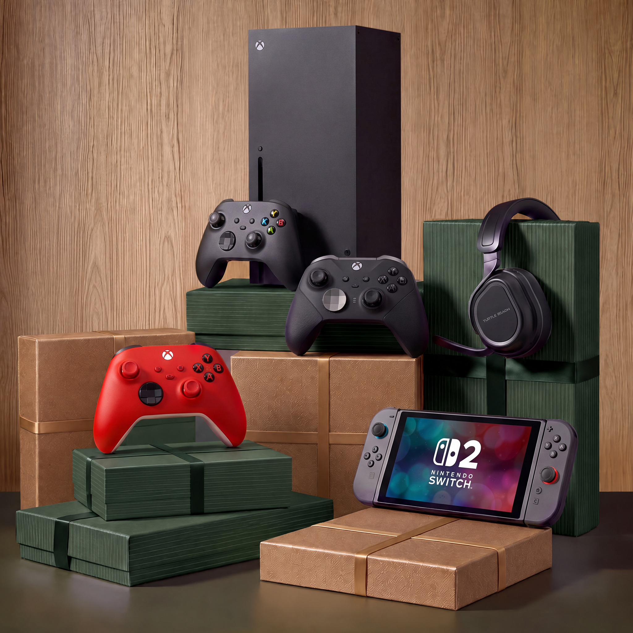 Tech and Gaming. Consoles including Nintendo Switch 2 and Xbox Series S All-Digital Console are pictured.
