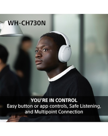 Sony WH-CH730N Wireless Noise Cancelling Over-Ear Headphones - Beige