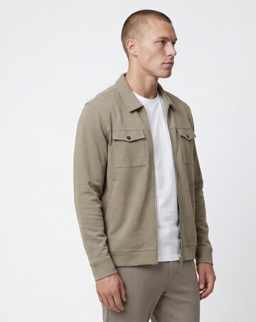 Folio Interlock Zip Shacket - Stone Marl