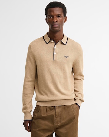 Barbour Taunton Knitted Polo Shirt - Stone