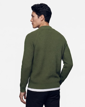 Fisherman Knitted Zip Through Cardigan