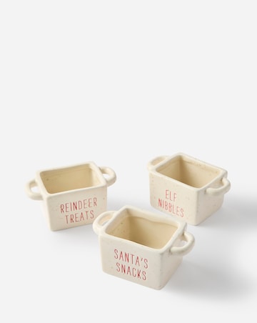 Set of 3 Ceramic Christmas Snack Bowls
