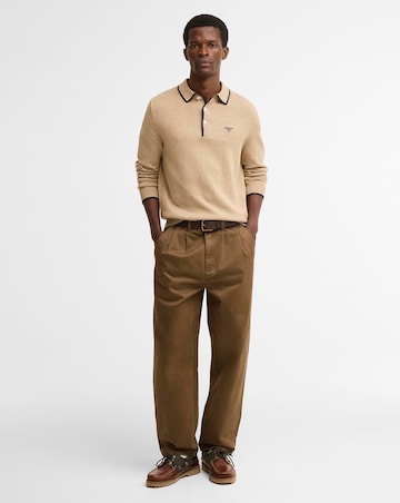Barbour Taunton Knitted Polo Shirt - Stone