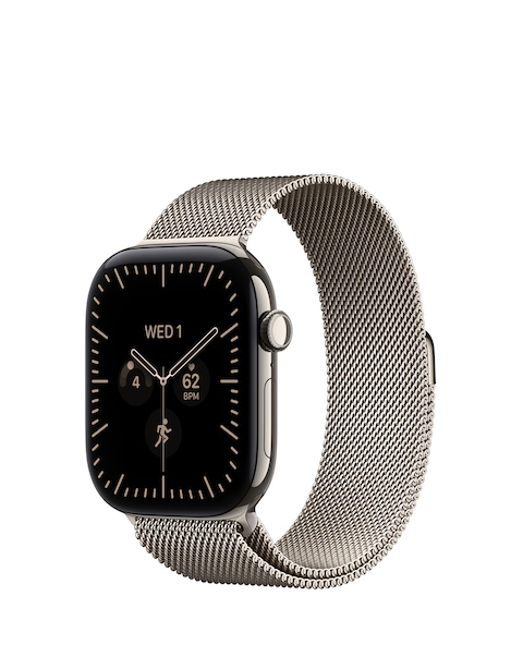 Apple Watch Series 12 GPS + Cellular 46mm - Titanium/Natural Milanese Loop - S/M