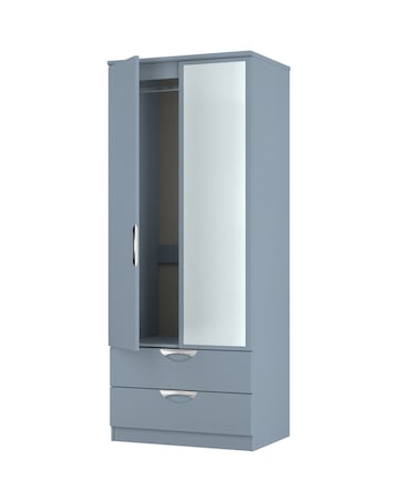 Haydn Ready Assembled 2 Door 2 Drawer Mirrored Wardrobe - Kids
