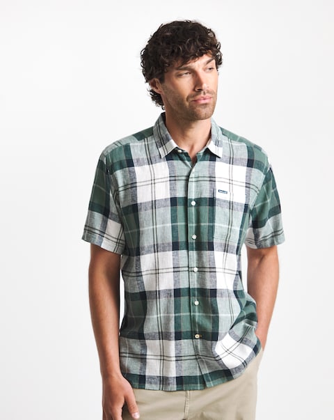 Barbour Croft Short Sleeve Tartan Summer Shirt - Meadow