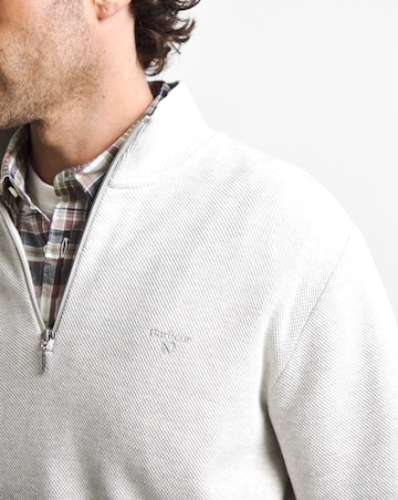 Barbour Ravensworth Half Zip Sweatshirt - Ecru Marl