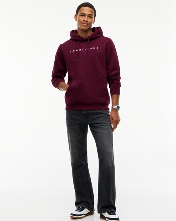 Tommy Jeans Linear Logo Hoodie - Berry