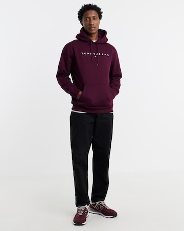 Tommy Jeans Linear Logo Hoodie - Berry