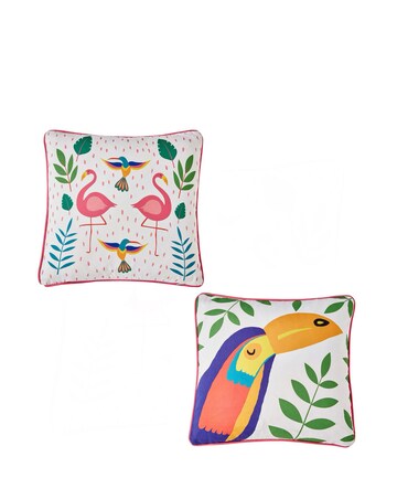 Fusion Tropical Flamingo Outdoor Filled Cushion
