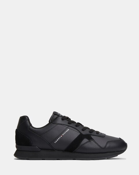 Tommy Hilfiger Leather Runner - Black