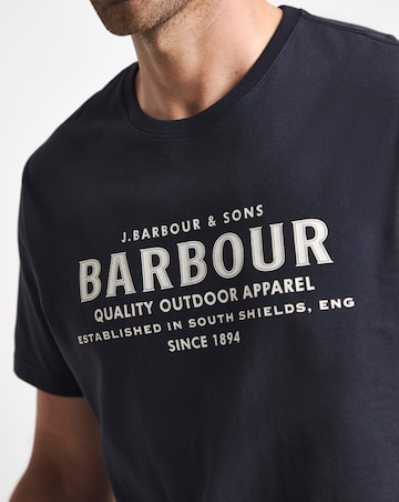 Barbour Moorside Short Sleeve Logo Tailored T-Shirt- Navy