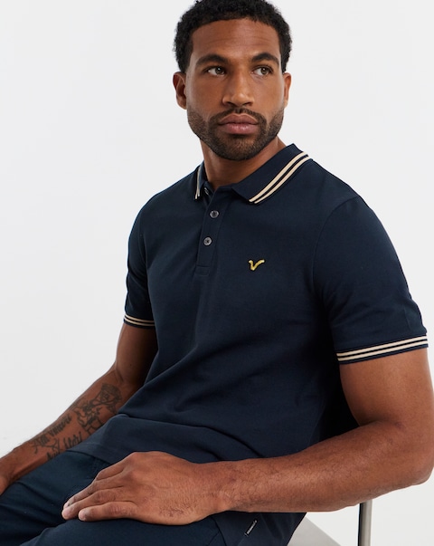 Voi Tipped Pique Polo - Long Length