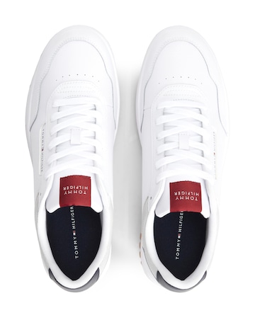 Tommy Hilfiger Basket Leather Trainers - White/Red/Blue