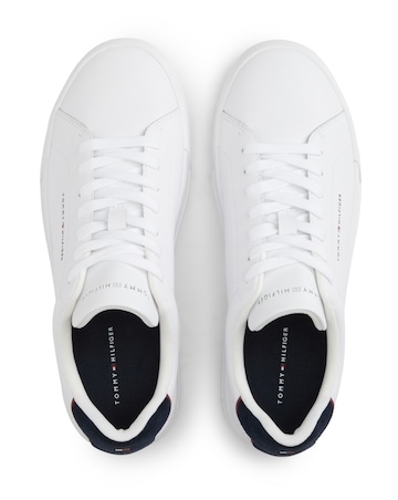 Tommy Hilfiger Court Leather Trainers - White/Navy