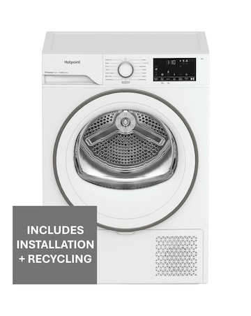 Hotpoint FabicCare C HSD 82M WW UK 8kg Heat Pump Tumble Dryer White + Install