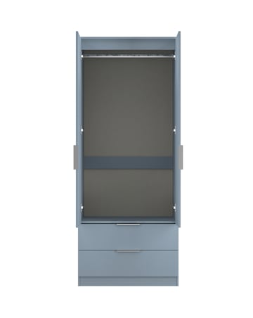 Humber Ready Assembled 2 Door 2 Drawer Mirrored Wardrobe - Kids
