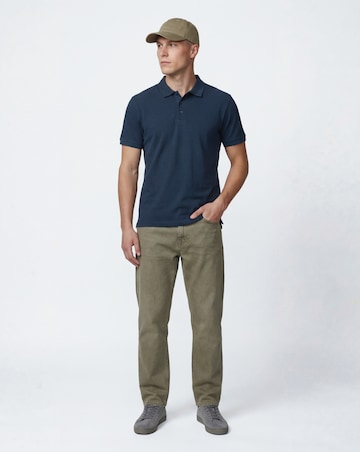 Pure Cotton Pique Polo Long Length- Navy