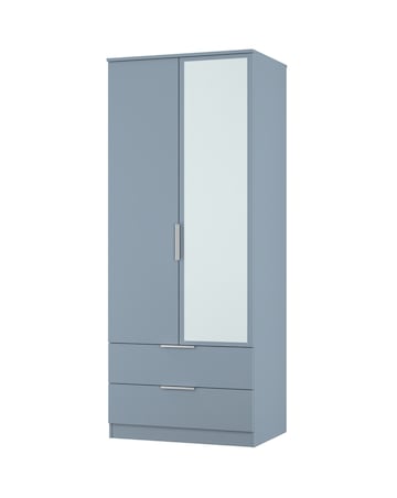 Humber Ready Assembled 2 Door 2 Drawer Mirrored Wardrobe - Kids