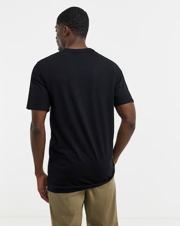 Pure Cotton V Neck T-Shirt Extra Long- Black