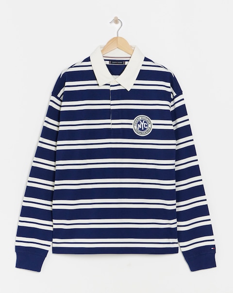 Tommy Hilfiger Stripe Badge Rugby Shirt - Navy