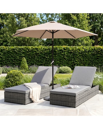 Charles Bentley Rattan Sun Lounger