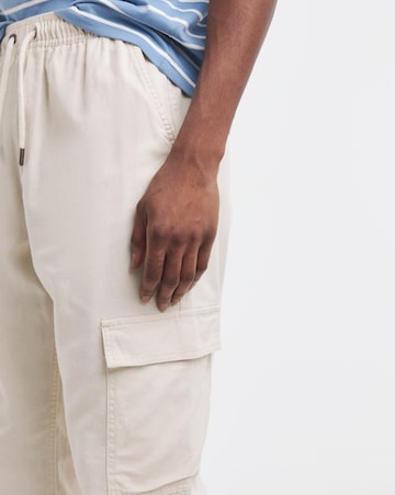 Linen Blend Fully Elasticated Cargo Trouser
