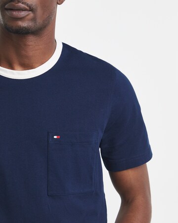 Tommy Hilfiger Short Sleeve Mesh Necktrim T-Shirt - Navy