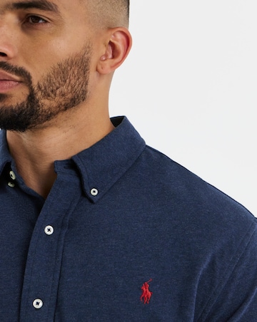 Polo Ralph Lauren Long Sleeve Stretch Mesh Shirt - Navy Heather