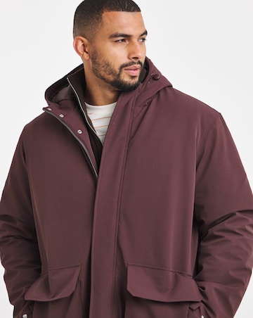Burgundy Smart Padded Mid Length Parka