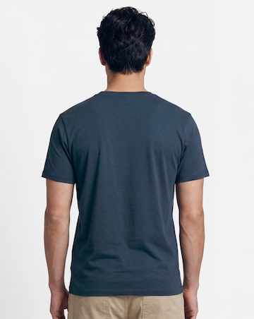 Pure Cotton Crew Neck T-Shirt Extra Long Length- Navy